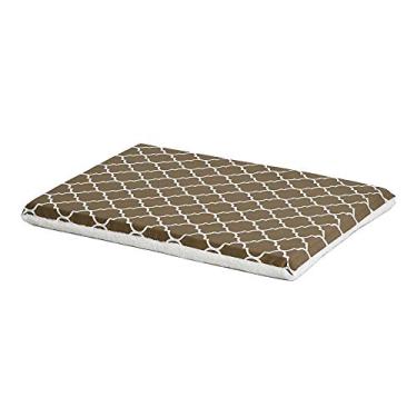 Imagem de Quiet Time Teflon Defender Cama para cães com proteção de teflon; camas para animais de estimação projetadas para caber em gaiolas de metal dobráveis, padrão geométrico marrom e branco, 76 cm
