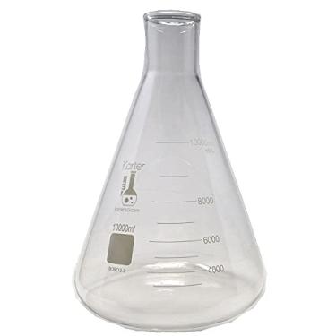 Imagem de Karter Scientific Frasco Erlenmeyer de Boca Estreita de 10000 Ml, Vidro Borossilicato 3,3, (Único)