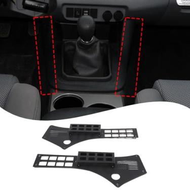 Imagem de Lcojicep Console central de carro de liga de alumínio MOLLE painel de armazenamento compatível com Tacoma 2006-2015 organizador de console central acessórios de painel de armazenamento modular (estilo