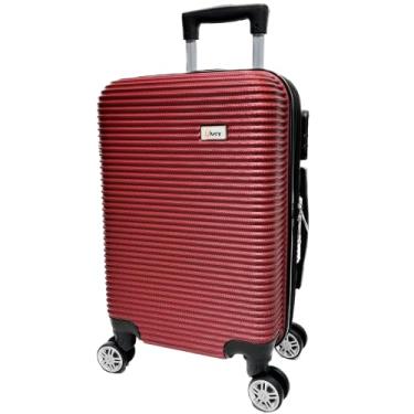 Imagem de Mala de Viagem de Bordo com Rodinhas 360° ABS Resistente Compacta 18" Leve e Prática Design Elegante Tamanho Único Ideal para Viagens Curtas Conforto e Durabilidade Garantidos (Vinho)