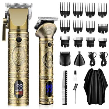 Imagem de GSKY Máquina de Cortar Cabelo Masculina, Máquina de Cortar Cabelo Sem Fio para Homens Profissionais, Barbeadores Elétricos para Homens, Aparador de Barba, Barbeadores de Folha para Homens, Conjunto de Tesouras e Aparadores, Kit Baber, Kit de Corte de Cabelo, Presentes para Homens