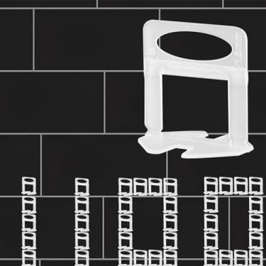Imagem de Clipes de sistema de nivelamento de azulejos de 1/40.6 cm, 1100 peças, espaçador de nivelamento de azulejos DIY, sistema de nivelamento de azulejos para azulejos de cerâmica e pedra, fácil instalação