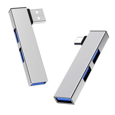 Imagem de Hub USB, hub USB de 3 portas com porta USB 2.0 e porta USB 3.0, divisor USB, extensor USB para laptop, PC, pen drive, HDD, console, impressora, câmera, teclado, mouse, hub USB pequeno com caixa de