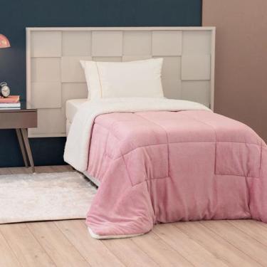 Imagem de Cobertor SOLTEIRO dupla face sherpa manta fleece matelasse - SAFIRA EN
