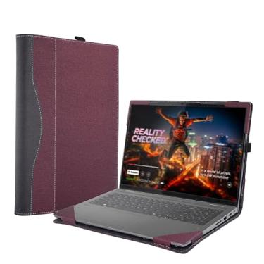 Imagem de Capa para laptop Lenovo 16 polegadas Yoga 7i 2 em 1 para Yoga 7 16IML9 Gen 7/8/9 [Do Check Model] Capa para notebook Capa protetora PU acessórios com orifício de dissipação de calor (Vinho tinto)