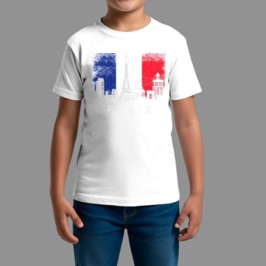 Imagem de Camiseta Infatil Streetwear Básica Casual Estilosa Gola Redonda Paris 