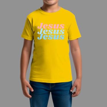 Imagem de Camisetas Infatil Religiosa Moda Cristã Gola Redonda Jesus Frase - Rod