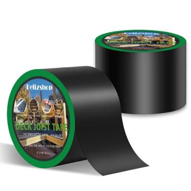 Imagem de Fita de viga para deck, fita de viga de deck de 10 x 127 cm, fita de viga butílica à prova d'água, fita intermitente anticorrosão para proteger vigas de madeira (2 rolos)