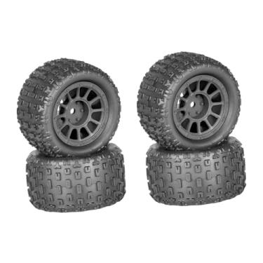 Imagem de EHJRE 4x Pneus E Rodas RC para Carros de Rastreio, Substituição Simples para Modelos 1/18, Preto