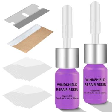 Imagem de WITIFIG Kit de reparo de para-brisa, kits de reparo de rachaduras de vidro faça você mesmo, kit de reparo de rachaduras de vidro de carro com cola para arranhões e rachaduras