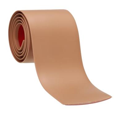 Imagem de PATIKIL Faixa de transição de piso autoadesiva 7,6 cm x 3 pés, divisor plano de piso laminado de vinil para unir lacunas de piso portas capa de carpete azulejos de piso marrom