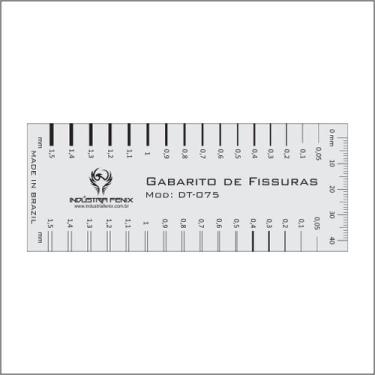 Imagem de Fissurômetro Gabarito Régua Fissuras Equivalente Modelo FISS01 PVC Tra