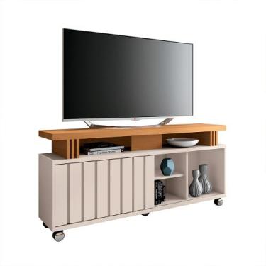 Imagem de Bancada Decorativa Briz 1.3 Porta Deslizante TV até 50 Pol Off White/C