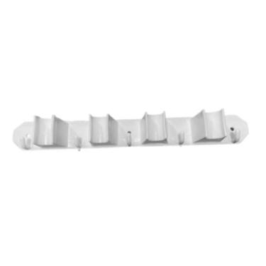 Imagem de Suporte Para Rodo e Vassoura 4 Encaixes 5 Ganchos Branco - MICROMAX