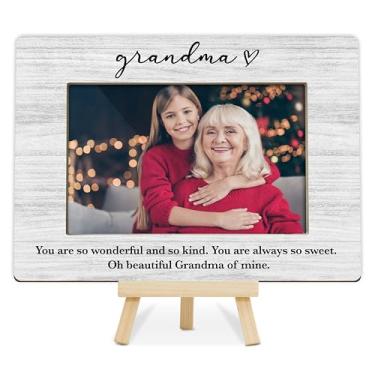 Imagem de OXRUN Porta-retrato da avó, presentes de avó do Dia das Mães, molduras de lembrança de bebê, avó e eu, porta-retratos para netos, 10 x 15 cm, para exibição de mesa - M01