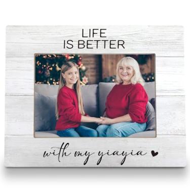 Imagem de FLDAS Porta-retrato Yiayia 20 x 25 cm, porta-retratos para avós, presentes de netos, presentes para Yiayia, Dia das Mães do Neto, Neto, Life is Better with My Yiayia, 5 x 7