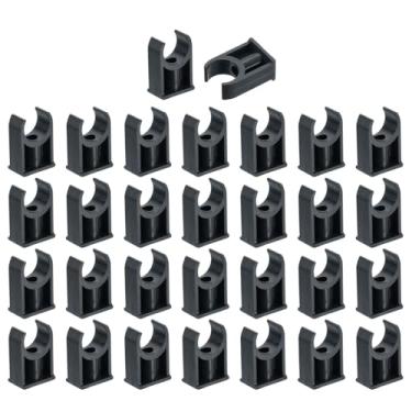 Imagem de uxcell 30 peças de grampos de tubo de água de PVC, fivelas de mangueira de tubulação em forma de U, suporte de tubo de irrigação para 20 mm OD para bandejas de TV, tubulação, tubo de suporte de