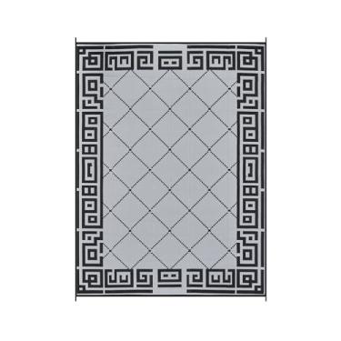 Imagem de DEK GHIBIS Tapete externo para espaço livre de pátio, tapete impermeável de 1,8 x 2,5 m, tapetes de acampamento de palha de plástico reversível, tapete de trailer para varanda, deck, acampamento