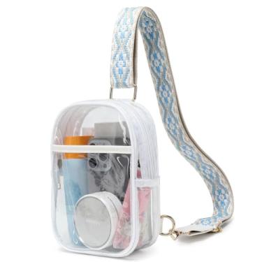 Imagem de Bolsa Peito Transparente PVC Ombro Bolsa Transversal Concerto Evento Esportivo Aprovado Passe pela Segurança (Branco)