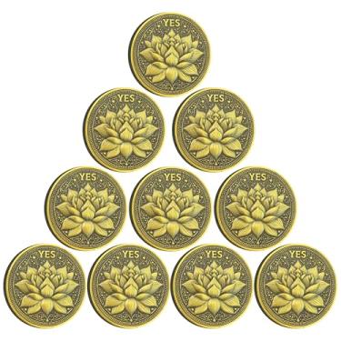 Imagem de Strugglejewelry Lotus and Phoenix Decision Maker - Inspire Clarity and Wisdom YES/NO Filpping Coin (Pack of 10)