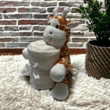 Imagem de Kit Bichinho De Pelucia Com Mantinha Para Bebe - Miguel Baby, Girafa