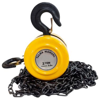 Imagem de Talha Manual 2 Toneladas 2000 kg com Corrente 3 Metros Elevação