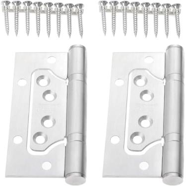 Imagem de Dobradiça de extremidade de armário, dobradiças de porta dobráveis, 2 peças de dobradiças de porta de madeira de aço inoxidável dobradiças mãe dobradiças livres ranhuradas mudo 10 cm/5 polegadas
