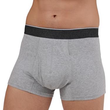 Imagem de AIRCUTE Cueca boxer masculina para incontinência urinária abertura frontal absorvente à prova de vazamento para dribles de vazamento (grande, cinza)