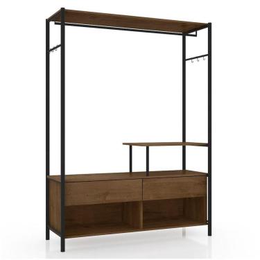 Imagem de Guarda Roupa Casal Closet Barcelona 2 Gavetas Preto/demolição