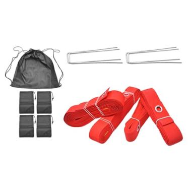 Imagem de Colaxi Linhas de vôlei de praia para linhas de marcação ao ar livre de areia Definir acessórios portáteis profissionais Marcador de exercícios para esportes, Vermelho