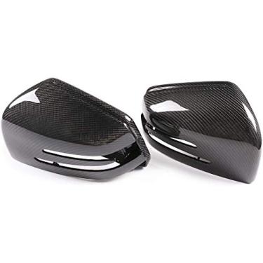 Imagem de SHIFENG 100% fibra de carbono real para Mercedes-Benz GLE GLS GL ML G R Class W166 W463 W251 X166 carro espelho retrovisor decoração capa peças de reposição (fibra de carbono brilhante)