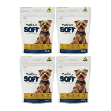 Imagem de Ração Macia MultiStar Soft Sem Corantes para Cães Kit com 4 Pacotes