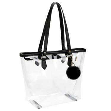 Imagem de Bolsa de ombro MICOM Large Clear Bag Transparente Preta