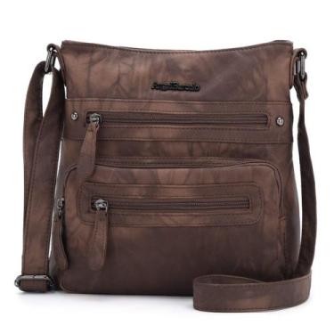Imagem de Bolsa Angel Barcelo Crossover Purse Crossover em couro marrom
