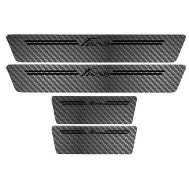 Imagem de Kit Soleira Protetora Porta Premium Black Carbono New Fiesta - Jhow Ad