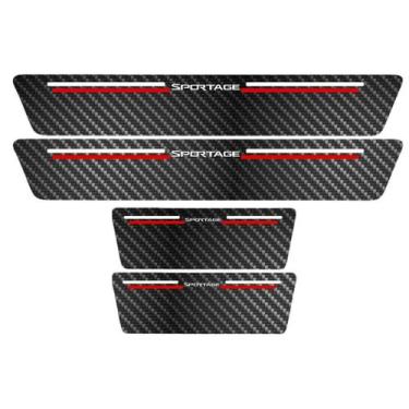 Imagem de Kit Soleira Protetora Porta Premium Red Fibra Sportage - Jhow Adesivos