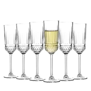 Imagem de Conjunto de 6 taças de champanhe de vidro - taças de champanhe 142 g - Copos de champanhe, presentes exclusivos para aniversário de casamento