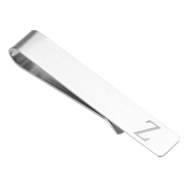 Imagem de PATIKIL Clipe de gravata inicial para homens, aço inoxidável, alfabeto, barra de gravata, clipes com letras A-Z com caixa de presente preta para gravatas regulares, casamento, dia dos pais, S (US 4