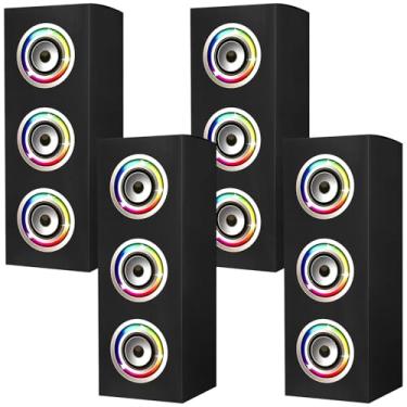 Imagem de Humyoun 4 peças, decorações de festa dos anos 80, 90, lembrancinhas de festa hip hop, 40 x 15 x 15 cm, caixas grandes para decoração retrô dos anos 1980, 1990, música neon (cor elegante)