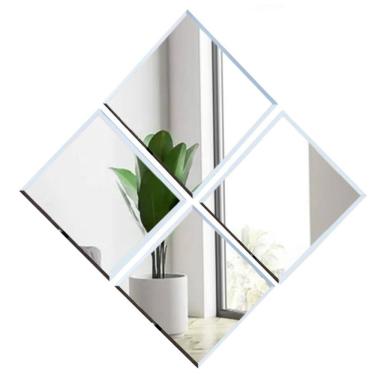 Imagem de Kit 4 Espelho Bisote Sala Banheiro 20x20 Lapidado Quadrado