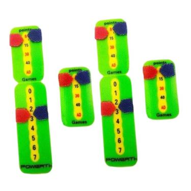 Imagem de YIJU 4pcs Raquet de tênis e placares Paddle Placas pequenas placas pontuando pontos Right Match PVC Tennis Score Keepers