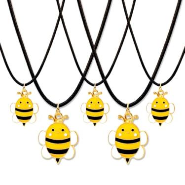 Imagem de Omlisca Colar com pingente em forma de abelha, pacote com 24, primavera, abelhas, decoração de festa, bolsas para pequenas fadas, mel, abelhas, lembrancinhas, presentes de aniversário, chá de