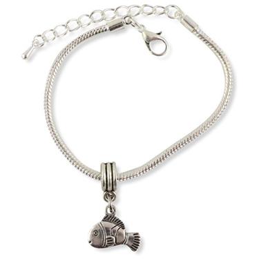 Imagem de Pulseira de peixe esmeralda Park Jewelry | Pulseira de corrente de cobra de aço inoxidável Parrot Fish Sea Life