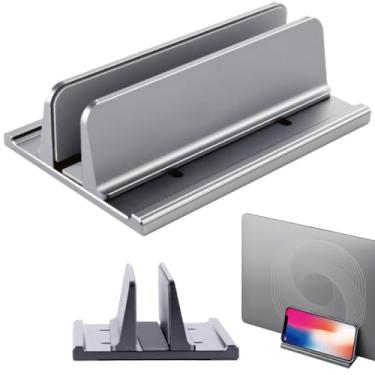 Imagem de Suporte Vertical para Notebook e MacBook – Alumínio Premium Ajustável de 1,5 a 4,9 cm. Design Estável e Ergonômico para Setup Organizado