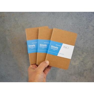 Imagem de olpr. Pocket Notebook with kraft paper cover lined (3, Kraf Brown)