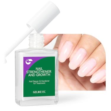 Imagem de gelike ec Fortalecedor De Unhas Para Fracas: 6 Em 1, Proteína Natural, Extra Forte E Crescimento - Esmalte Secagem Rápida Longa Duração, Tratamento Anti-Quebra (Branco Leitoso, 15 Ml)