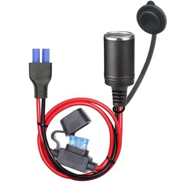 Imagem de QOFOWIN Cabo De Extensão 12Awg Ec5 Para Soquete Fêmea Acendedor Cigarro Motocicleta 12V-24V Conexão Rápida Universal, Carregadores Bateria E Acessórios.