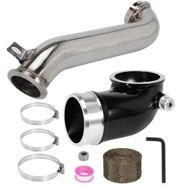 Imagem de Bocal turbo 6.6, bocal LLY Engine Turbo serve para Duramax 6.6L LLY 2004.5-2010, Cotovelo de admissão do coletor de admissão compatível com caminhões Chevrolet GMC Sierra com tubo 117000500, Siver