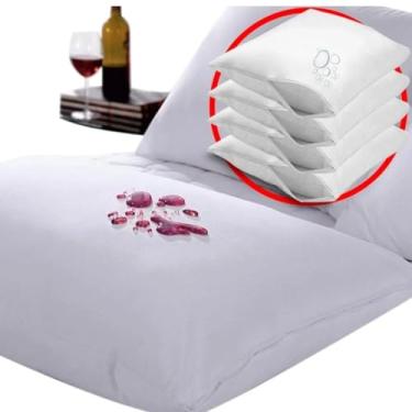 Imagem de Kit 4 Capa Protetora Anti-ácaro Impermeável P/ Travesseiro Com Ziper Travesseiros Limpos E Protegidos Barreira Eficiente Contra Liquido e Microorganismos