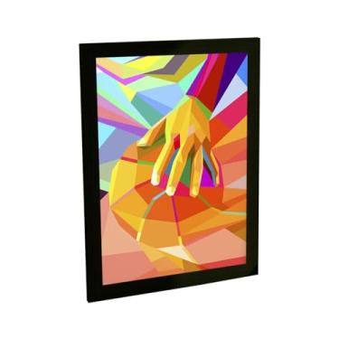 Imagem de Quadro Decorativo Basquete Drible Ilustração Pop Colorida Decoração Poster Quarto Sala